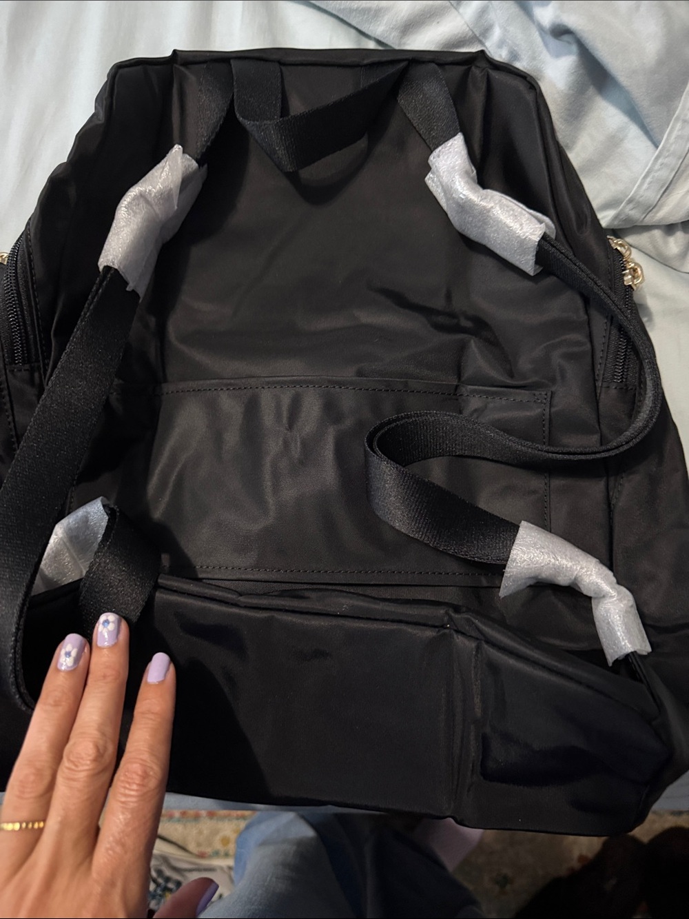 Tumi Voyaguer Black/Gold Just In Case Packable Backpack with Storage Pouch - Picture 5 of 10